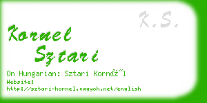 kornel sztari business card